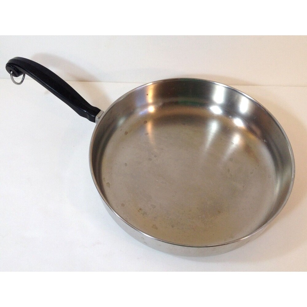 Vintage Farberware Classic Stainless Steel 10 Skillet Frying Pan Aluminum Clad